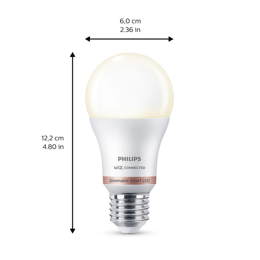 SÆT 2x LED-pære dæmpbar Philips A60 E27/8W/230V Wi-Fi