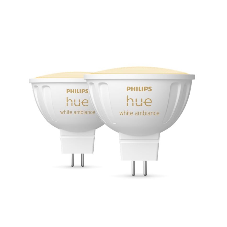 SÆT 2x LED-pære dæmpbar Philips Hue White Ambiance GU5,3/MR16/5,1W/12V 2200-6500K