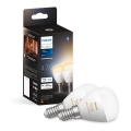 SÆT 2x LED-pære dæmpbar Philips Hue WHITE AMBIANCE P45 E14/5,1W/230V 2200-6500K