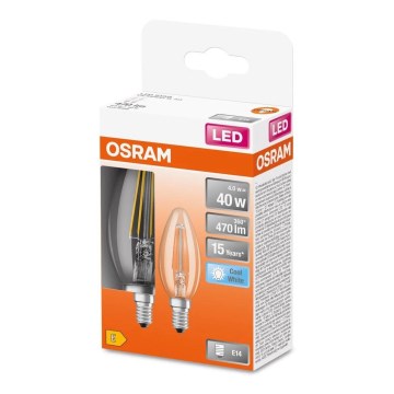 SÆT 2x LED-pære FILAMENT B35 E14/4W/230V 4000K - Osram