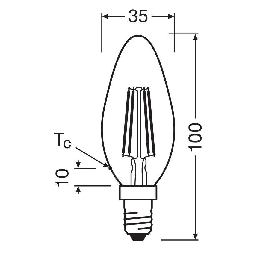 SÆT 2x LED-pære FILAMENT B35 E14/4W/230V 4000K - Osram