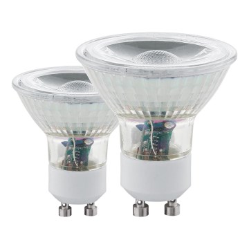 SÆT 2x LED pære GU10/3,4W 3000K - Eglo 11475