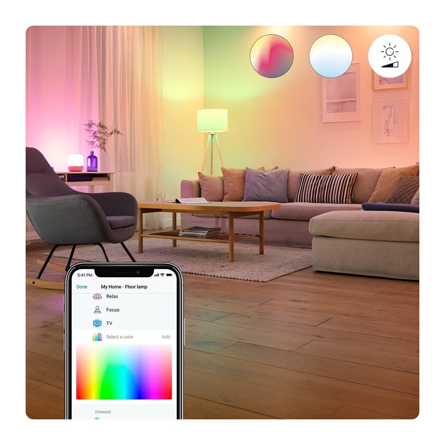 SÆT 2x LED-pære med RGBW-farver dæmpbar C37 E14/4,9W/230V 2200-6500K Wi-Fi - WiZ