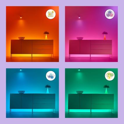 SÆT 2x LED-pære med RGBW-farver dæmpbar C37 E14/4,9W/230V 2200-6500K Wi-Fi - WiZ