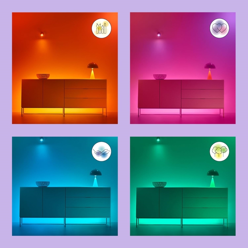 SÆT 2x LED-pære med RGBW-farver dæmpbar C37 E14/4,9W/230V 2200-6500K Wi-Fi - WiZ