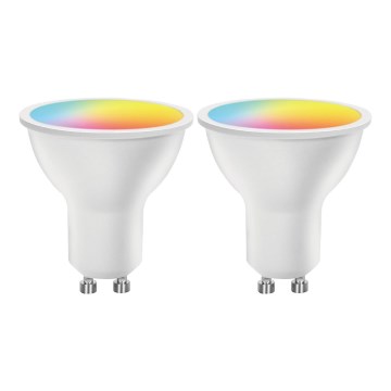 SÆT 2x LED-pære med RGBW-farver dæmpbar MESH Smart GU10/6,5W/230V 2700-6500K - Aigostar