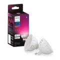 SÆT 2x LED-pære med RGBW-farver dæmpbar Philips Hue White And Color Ambiance GU5,3/MR16/6,3W/12V 2000-6500K