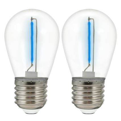 SÆT 2x LED-pære PARTY E27/0,3W/36V blå