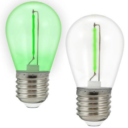 SÆT 2x LED-pære PARTY E27/0,3W/36V grøn