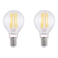 SÆT 2x LED-pære VINTAGE E14/4W/230V 2700K - Globo 10589-2K