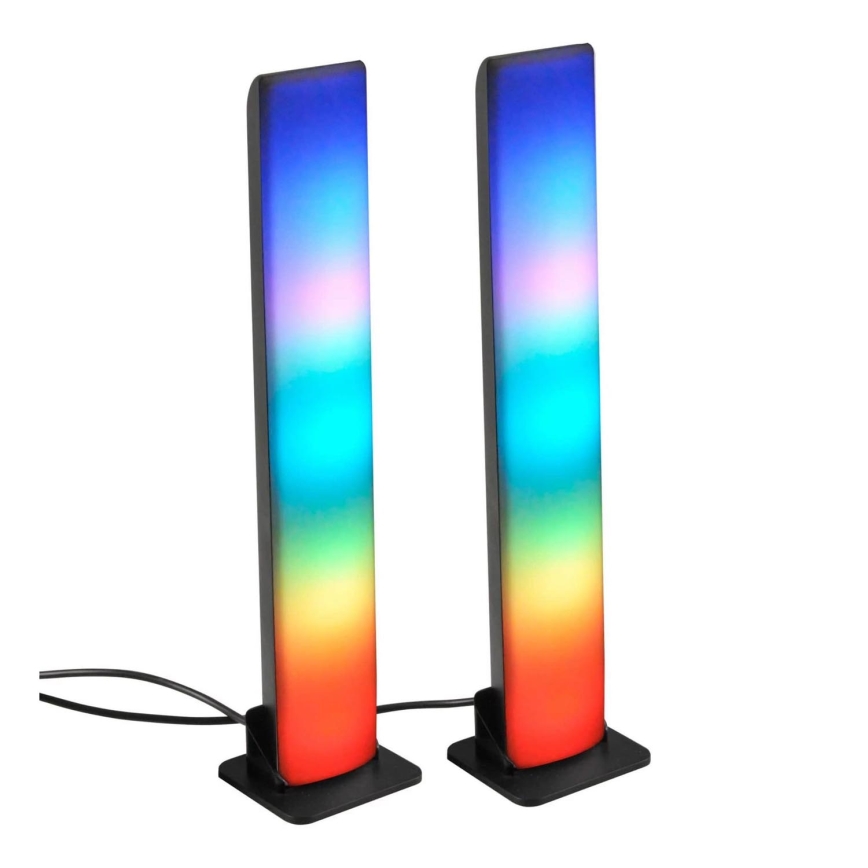 SÆT 2x LED RGB Bordlampe dæmpbar GAMER LED/5W/5V + fjernbetjening