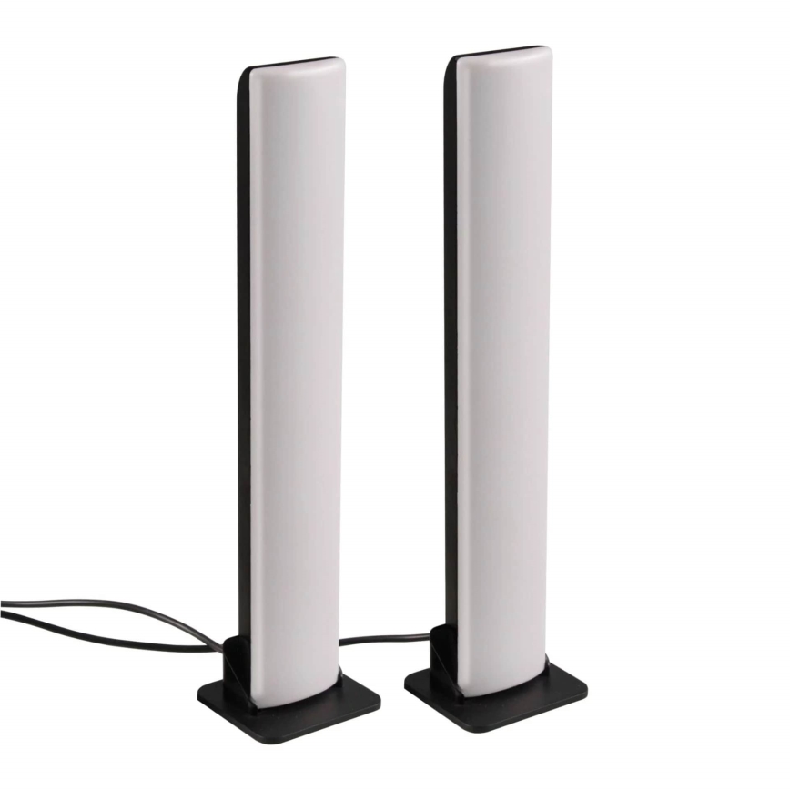 SÆT 2x LED RGB Bordlampe dæmpbar GAMER LED/5W/5V + fjernbetjening