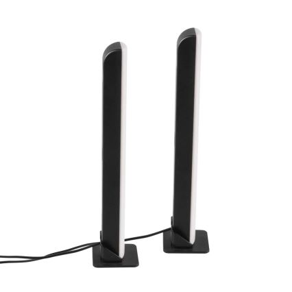 SÆT 2x LED RGB Bordlampe dæmpbar GAMER LED/5W/5V + fjernbetjening