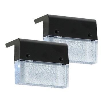 SÆT 2x LED RGB Soldrevet væglampe LED/1W/1,2V 3500K IP65