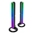 Sæt 2x LED RGBIC dæmpbar bordlampe LED/5W/5V sort + fjernbetjening