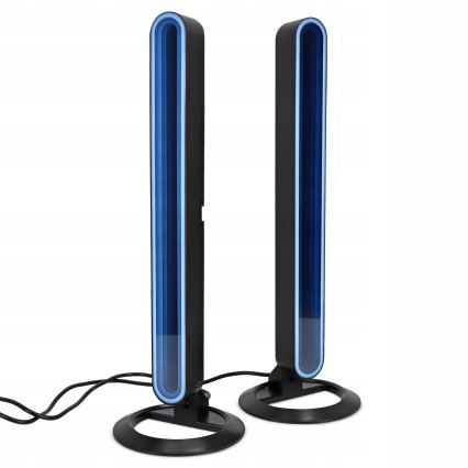 Sæt 2x LED RGBIC dæmpbar bordlampe LED/5W/5V sort + fjernbetjening