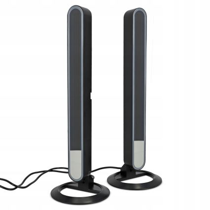 Sæt 2x LED RGBIC dæmpbar bordlampe LED/5W/5V sort + fjernbetjening