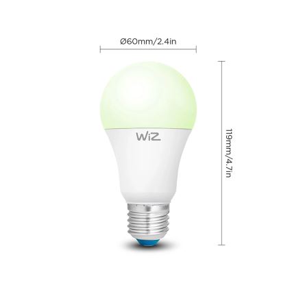 Sæt 2x RGBW dæmpbare LED-pærer A60 E27/9W/230V 2200-6500K Wi-Fi + fjernbetjening - WiZ