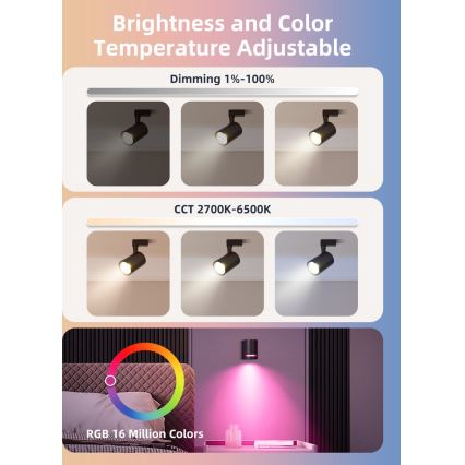 Sæt 2x LED RGBW dæmpbar pære MESH GU10/6,5W/230V 2700-6500K Wi-Fi - Aigostar