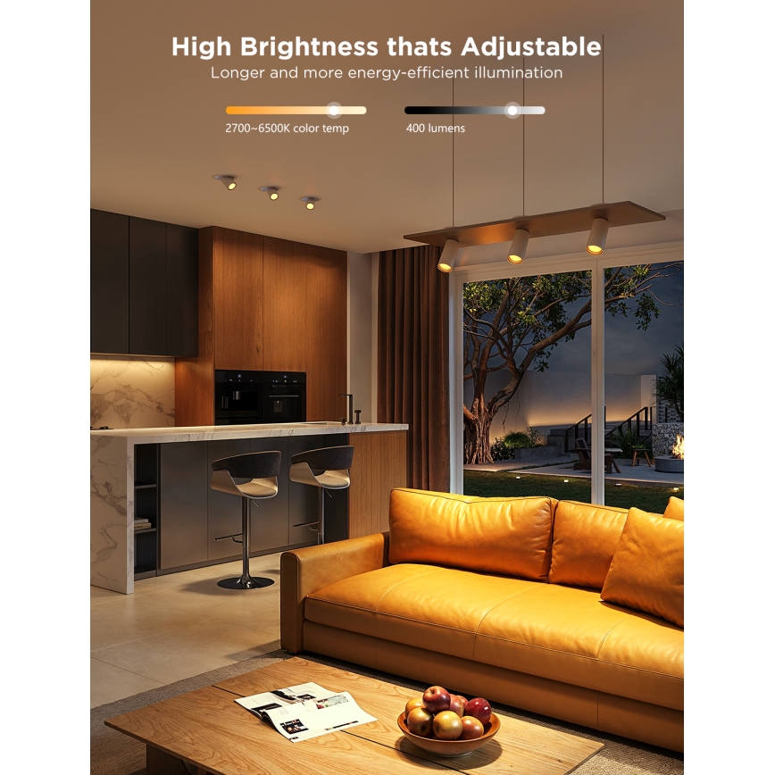 Sæt med 2 dæmpbare RGBWW LED-pærer MATTER GU10/4,8W/230V 2700-6500K Wi-Fi - Govee