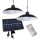 SÆT 2x LED Soldrevet pendel med skumringssensor LED/6W/3,7V 2000 mAh IP44 + fjernbetjening