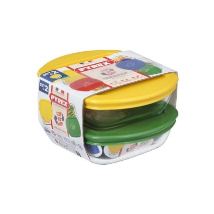 Sæt 2x PYREX glasbeholdere til fødevarer, 0,3 l