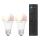 Sæt 2x RGBW dæmpbare LED-pærer A60 E27/9W/230V 2200-6500K Wi-Fi + fjernbetjening - WiZ