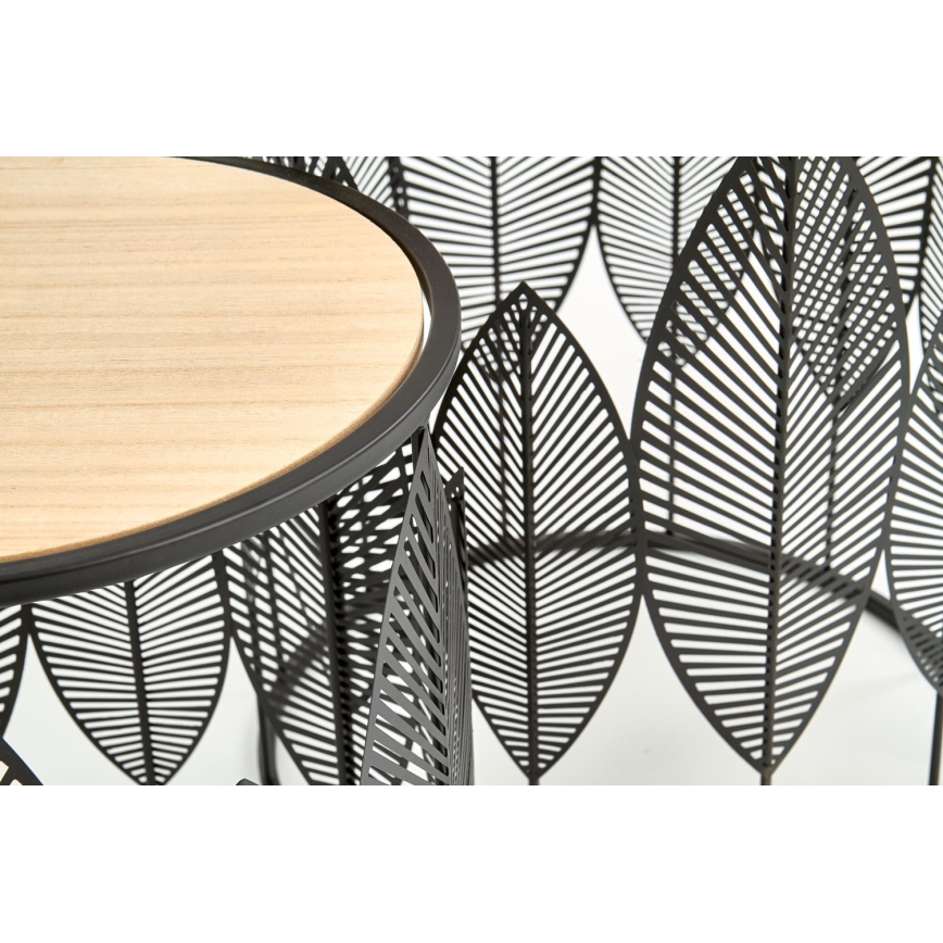SÆT 2x Sofabord FOLLA diameter 33/40 cm sort