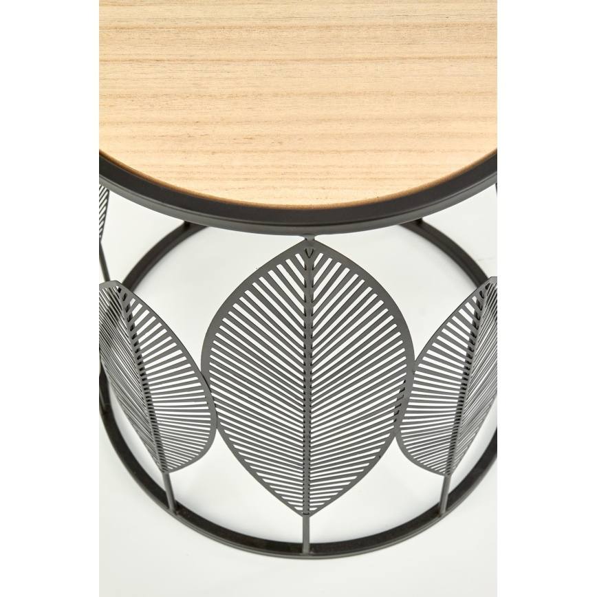 SÆT 2x Sofabord FOLLA diameter 33/40 cm sort