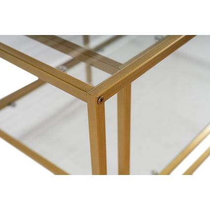 SÆT 2x Sofabord SEVAY guldfarvet