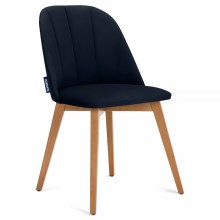 SÆT 2x Spisebordsstol RIFO 86x48 cm mørkeblå/bøg