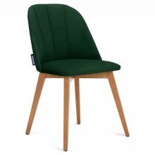 SÆT 2x Spisebordsstol RIFO 86x48 cm mørkegrøn/bøg
