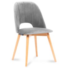 SÆT 2x Spisebordsstol TINO 86x48 cm grå/bøg