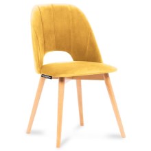 SÆT 2x Spisebordsstol TINO 86x48 cm gul/bøg