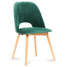 SÆT 2x Spisebordsstol TINO 86x48 cm mørkegrøn/bøg
