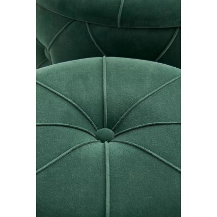 SÆT 2x Taburet POLLY diameter 40/44 cm grøn/guldfarvet