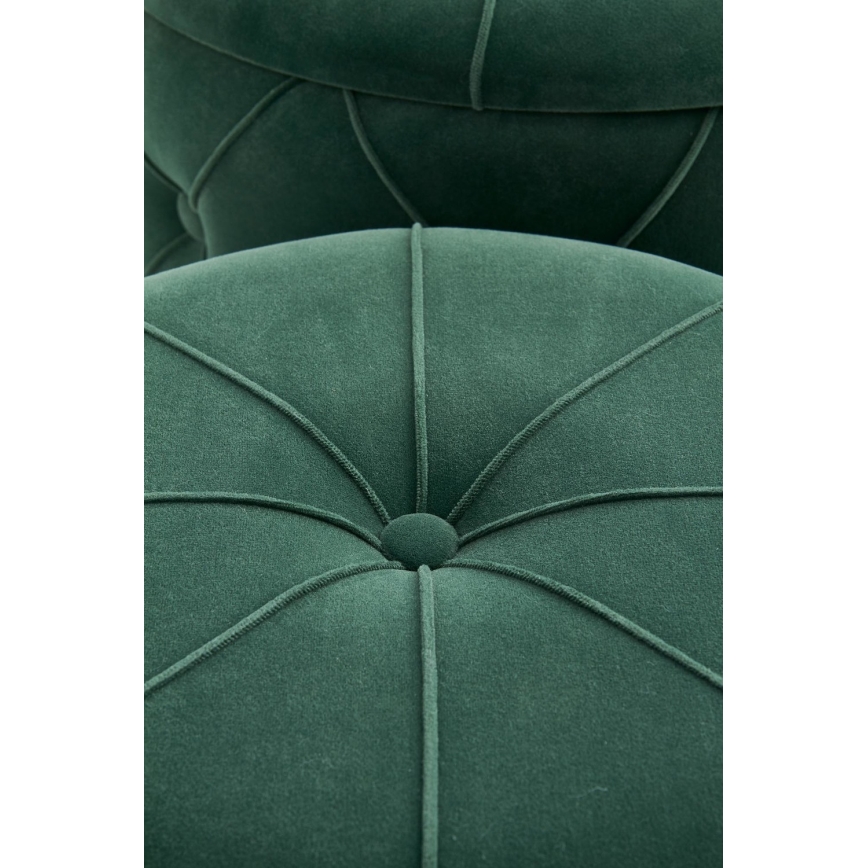 SÆT 2x Taburet POLLY diameter 40/44 cm grøn/guldfarvet