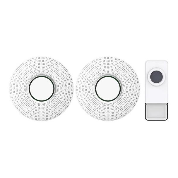 SÆT 2x Trådløs plugin-dørklokke 230V/1xA23 IP55 hvid