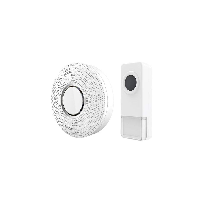 SÆT 2x Trådløs plugin-dørklokke 230V/1xA23 IP55 hvid