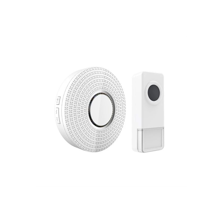 SÆT 2x Trådløs plugin-dørklokke 230V/1xA23 IP55 hvid