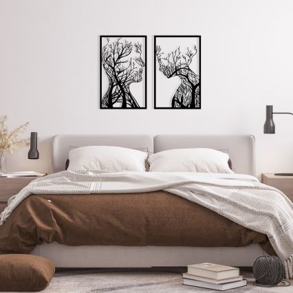 SÆT 2x Vægdekoration 86x63 cm Livets Træ metal