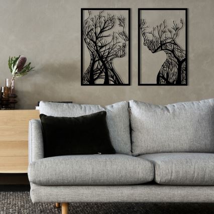 SÆT 2x Vægdekoration 86x63 cm Livets Træ metal