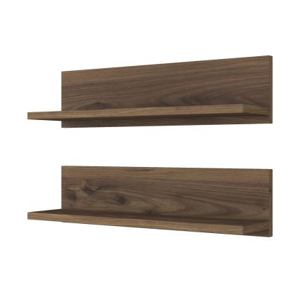 SÆT MED 2 Væghylder RANI 60x15 cm brun