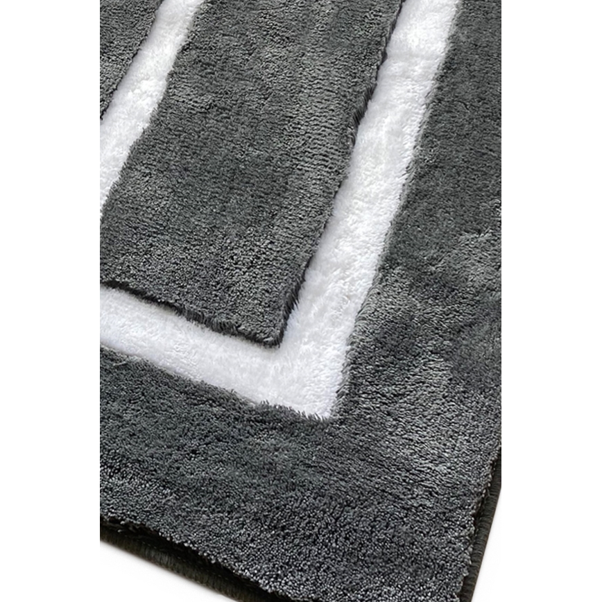 SÆT 3x Badeværelsesmåtte 60/60/100 cm antracit