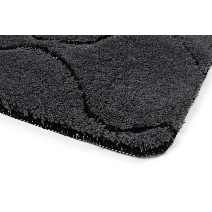 SÆT 3x Badeværelsesmåtte INFINITY 60/60/100 cm antracit