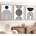 SÆT 3x Billede i ramme 50x70 cm sort/hvid