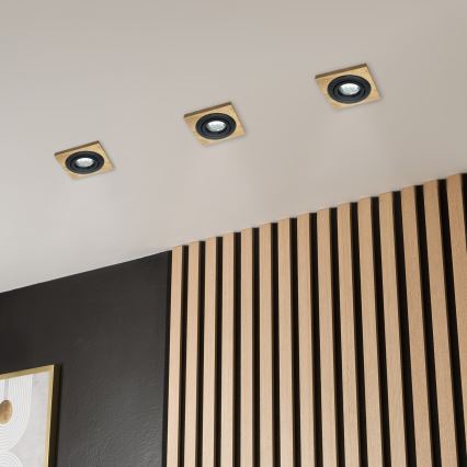 SÆT 3x Indbygningslampe TOBBY 1xG9/20W/230V 11,5x11,5 cm eg/sort