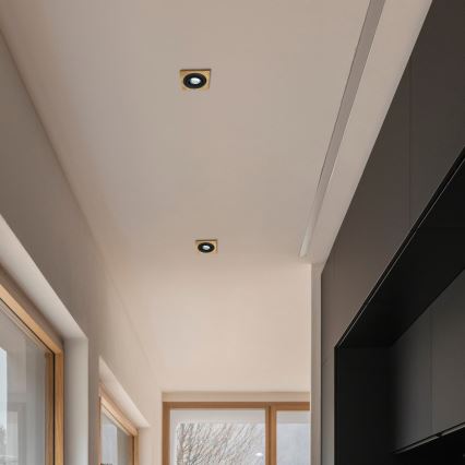 SÆT 3x Indbygningslampe TOBBY 1xG9/20W/230V 11,5x11,5 cm eg/sort