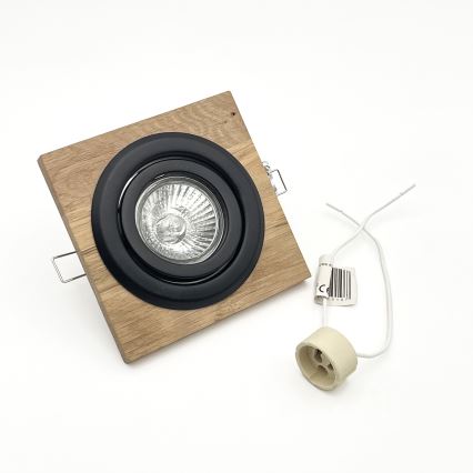SÆT 3x Indbygningslampe TOBBY 1xG9/20W/230V 11,5x11,5 cm eg/sort