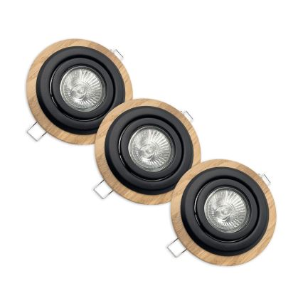 SÆT 3x Indbygningslampe TOBBY 1xG9/20W/230V diameter 11,5 cm eg/sort